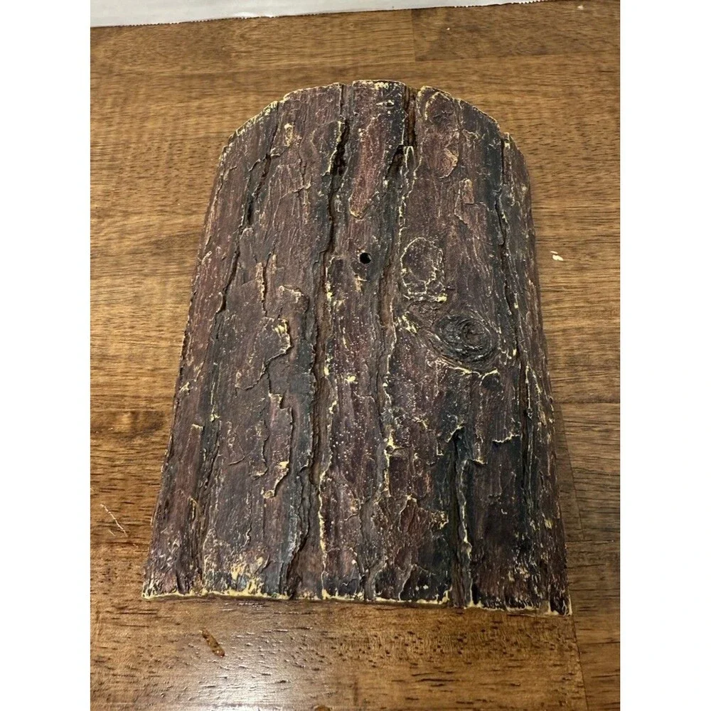 Lot of 3 Faux Log Hide Cave Aquarium Ornaments Polyresin Brown/Green